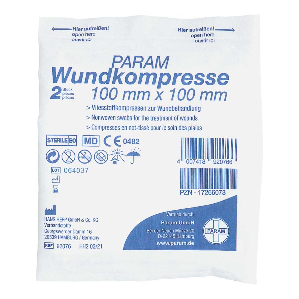 Wundkompresse Vliesstoff Steril 10x10 Cm (2 stk)