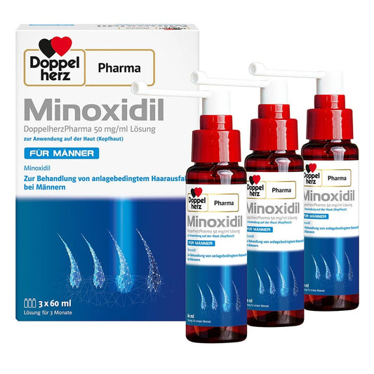 Minoxidil Doppelherzphar.50mg/Ml Lsg.Anw.Haut Mann (3X60 ml)