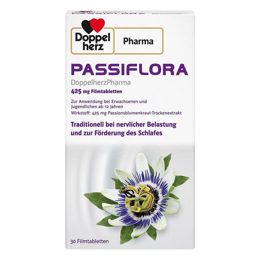Das Produktfoto zeigt Passiflora Doppelherzpharma 425 Mg Filmtabletten (30 stk) PZN 17268600
