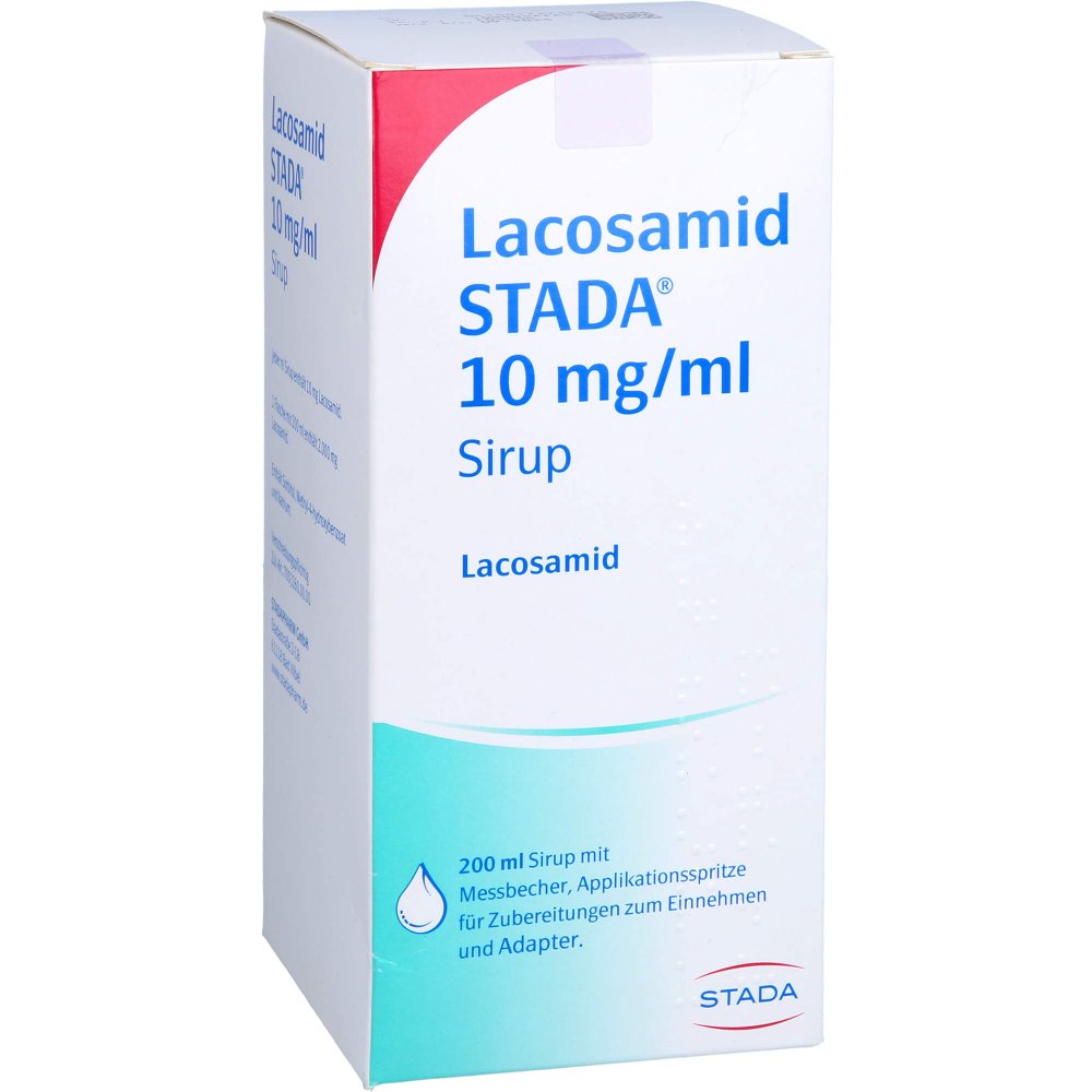 Das Produktfoto zeigt Lacosamid Stada 10 Mg/Ml Sirup (200 ml) PZN 17273587