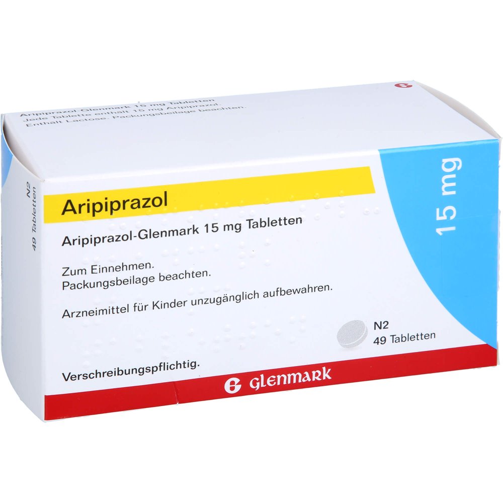 Das Produktfoto zeigt Aripiprazol-Glenmark 15 Mg Tabletten (49 stk) PZN 17279070