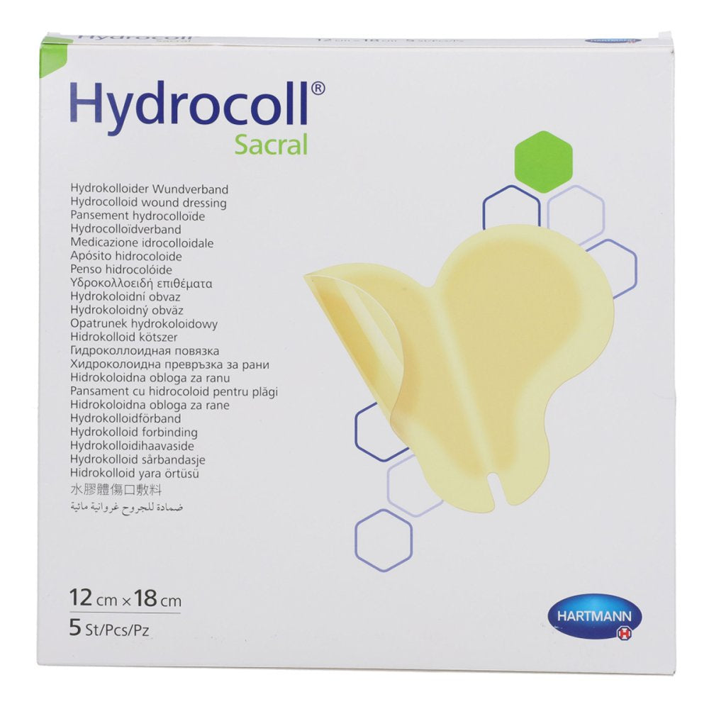 Das Produktfoto zeigt Hydrocoll Sacral Wundverband 12x18 Cm (5 stk) PZN 17309032