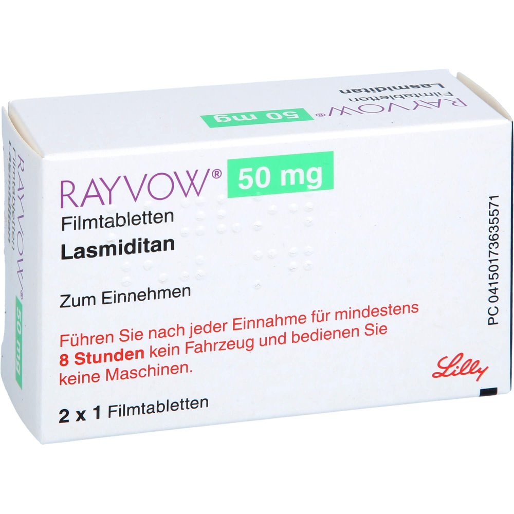 Das Produktfoto zeigt Rayvow 50 Mg Filmtabletten (2 stk) PZN 17363557