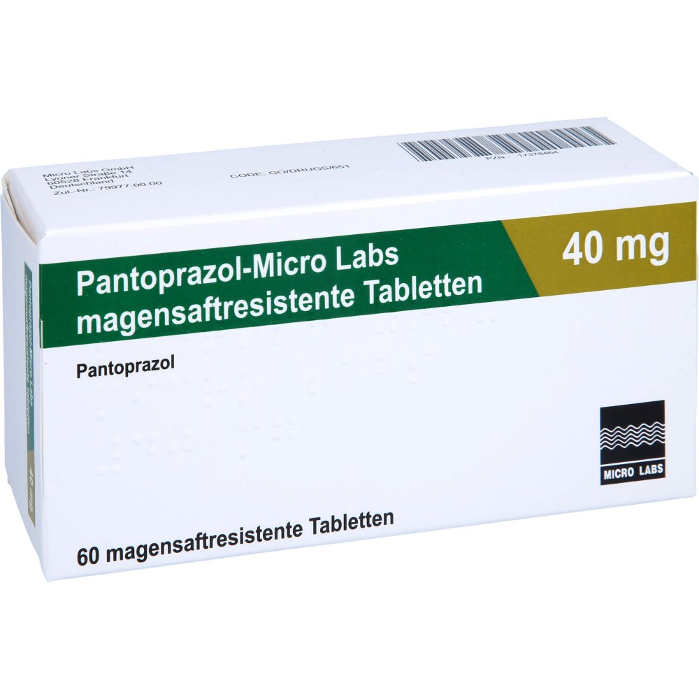 Das Produktfoto zeigt Pantoprazol-Micro Labs 40 Mg Magensaftr.Tabletten (60 stk) PZN 17378464