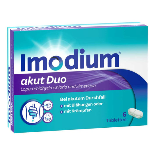Imodium Akut Duo 2 Mg/125 Mg Tabletten (6 stk)