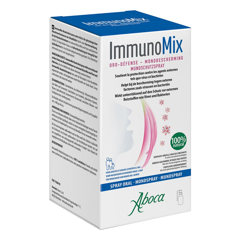 Das Produktfoto zeigt Immunomix Mundschutzspray (30 ml) PZN 17386742
