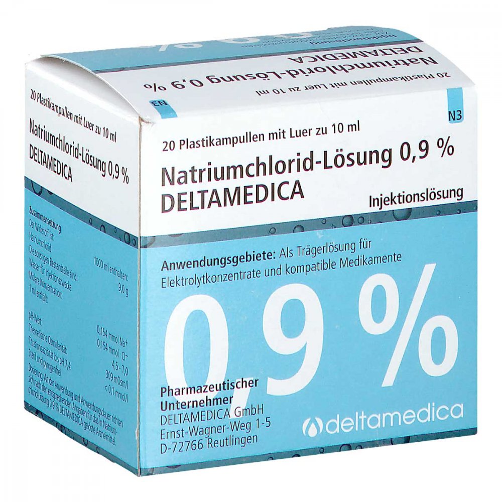 Natriumchlorid-Lösung 0,9% Deltamedica Luer Pl. (20X10 ml)