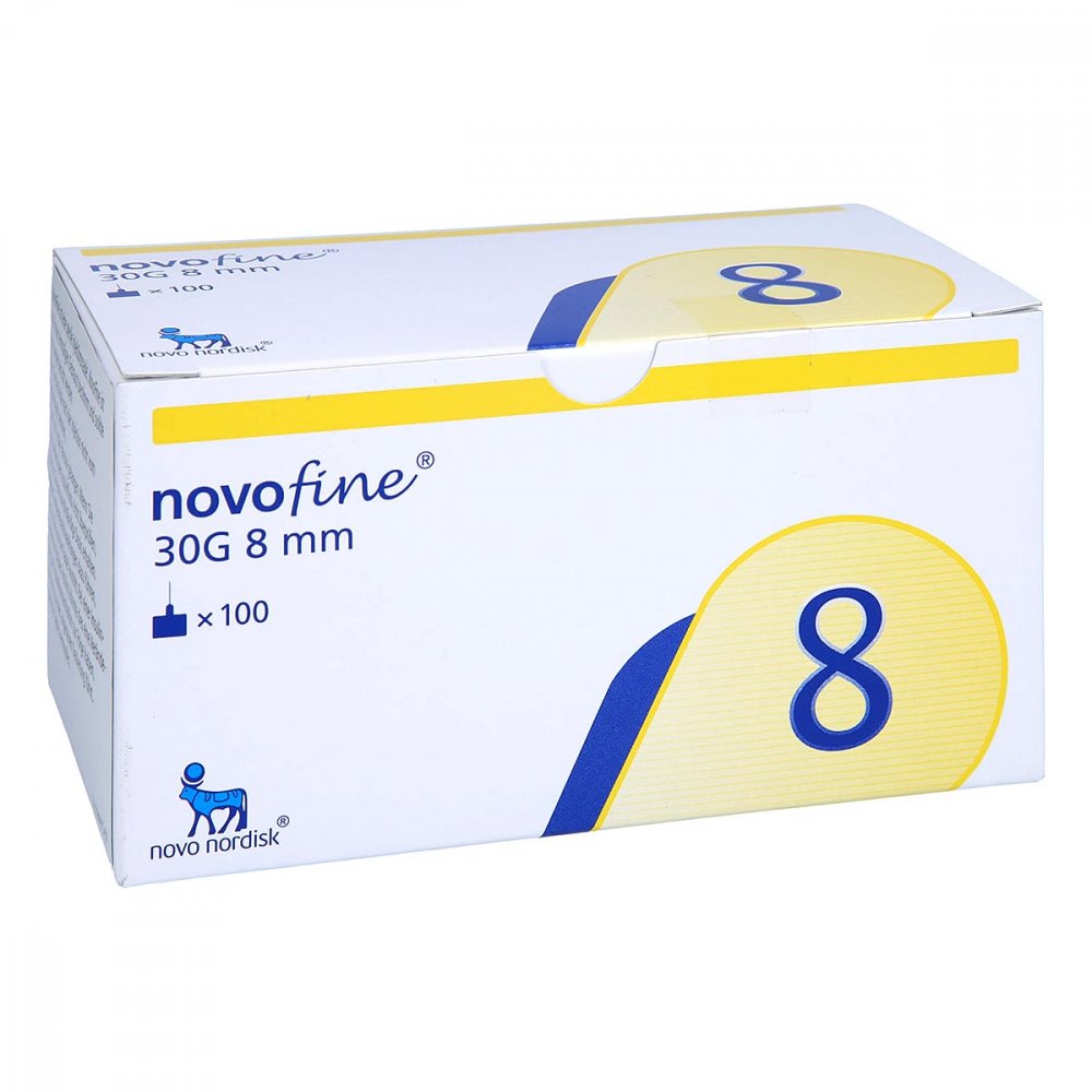 Das Produktfoto zeigt Novofine Nadeln 30 G 0,30x8 Mm (100 stk) PZN 17414303