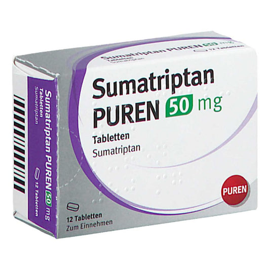 Sumatriptan Puren 50 Mg Tabletten (12 stk)