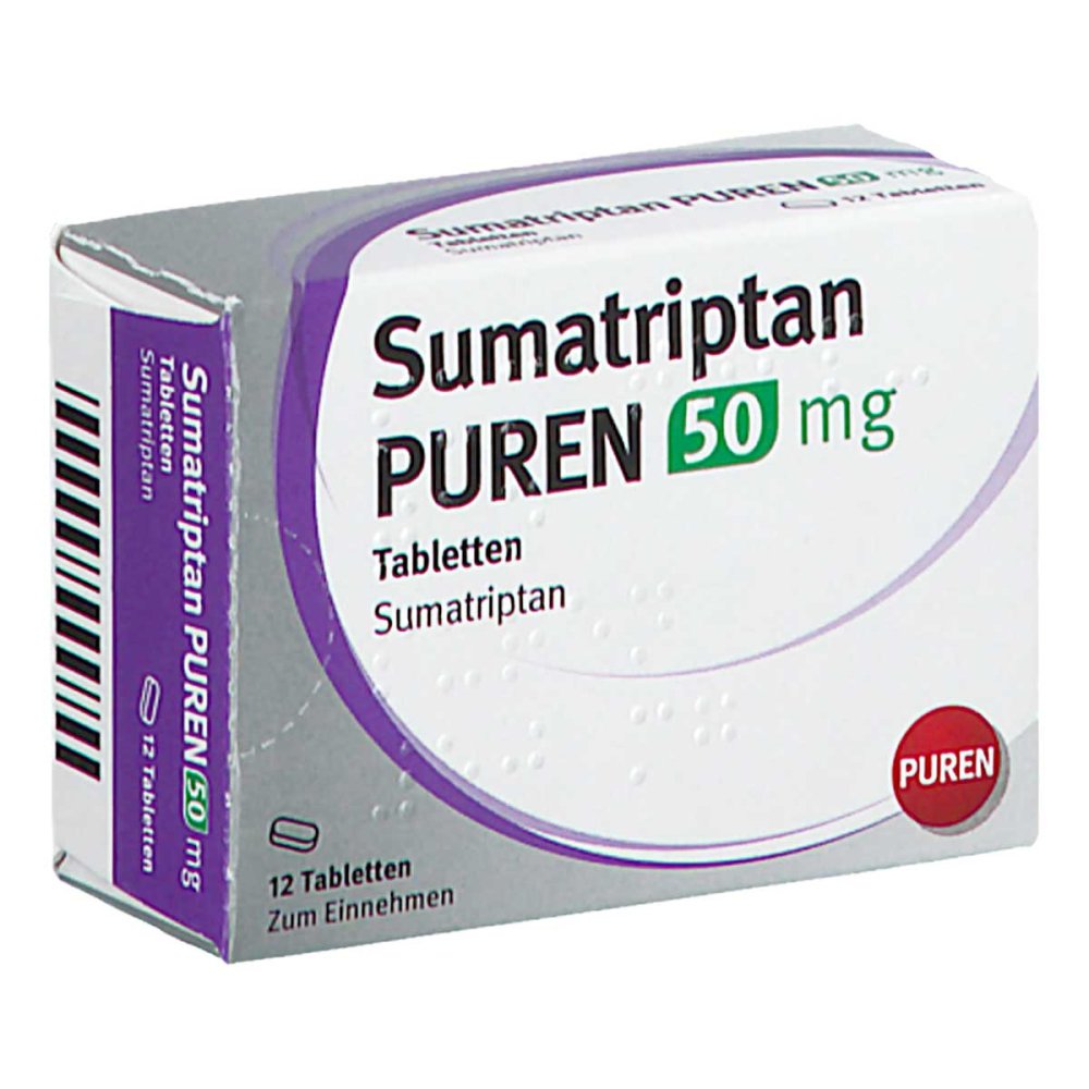 Sumatriptan Puren 50 Mg Tabletten (12 stk)
