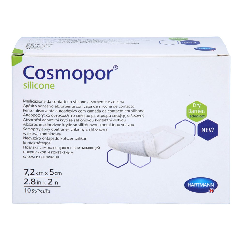 Cosmopor Silicone Wundverband 5x7,2 Cm (10 stk)