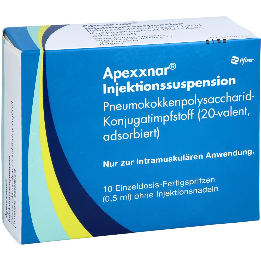 Das Produktfoto zeigt Apexxnar Injektionssuspension I.E.Fertigspritze (10 stk) PZN 17445195
