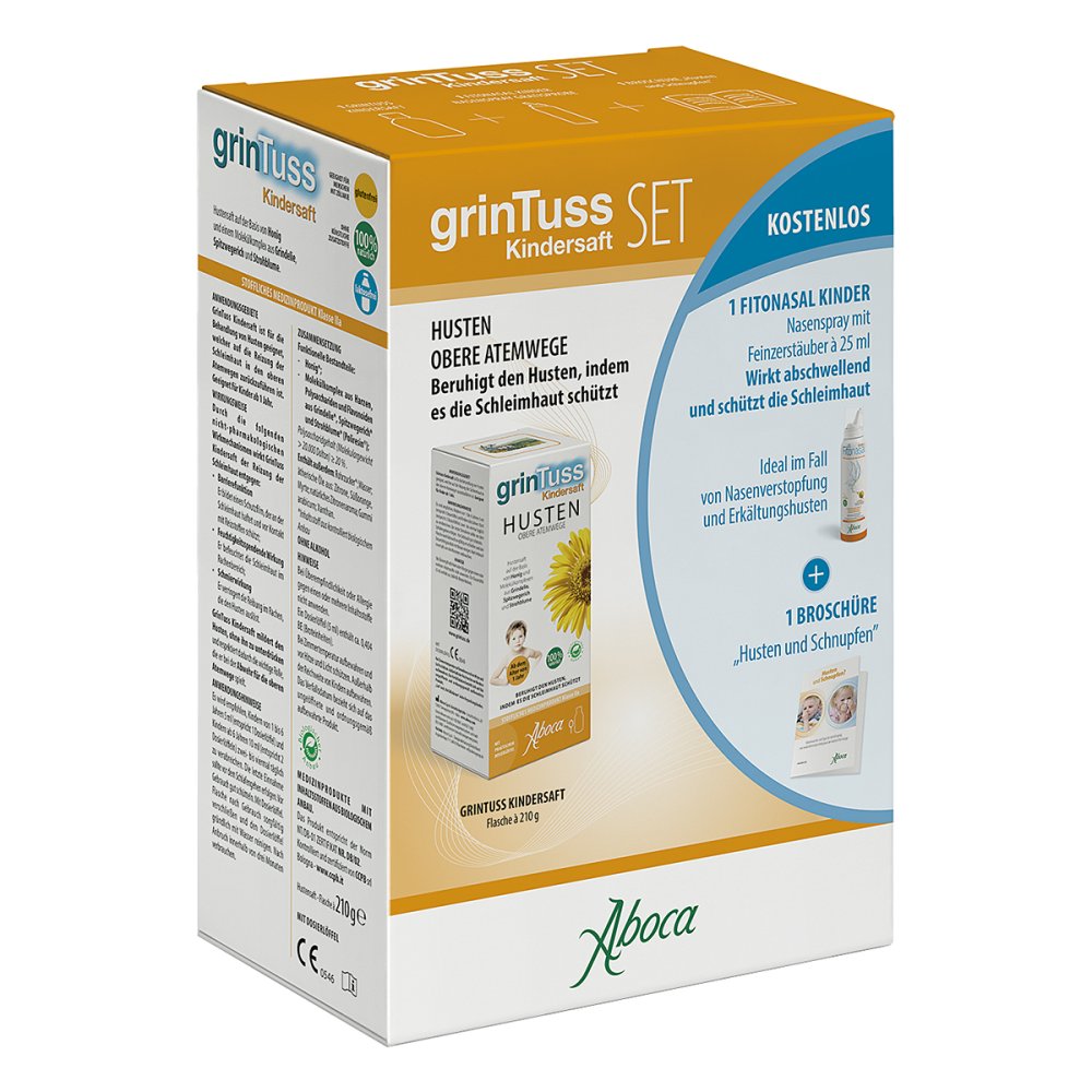 Das Produktfoto zeigt Grintuss Kindersaft+Fitonasal Kinder Set 210g+25ml (1 Pck) PZN 17447372