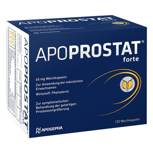 Das Produktfoto zeigt Apoprostat Forte 65 Mg Weichkapseln (120 stk) PZN 17490540