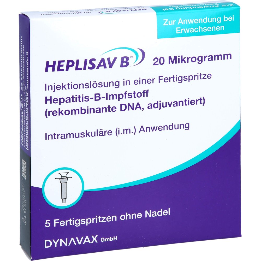 Das Produktfoto zeigt Heplisav B 20 Mikrogramm Inj.-Lösung Fertigspr. (5 stk) PZN 17502651