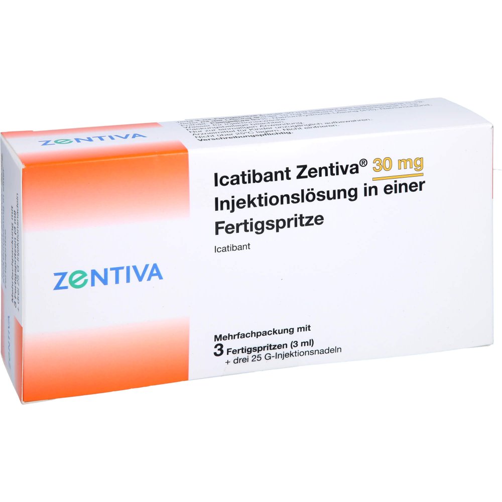 Das Produktfoto zeigt Icatibant Zentiva 30 Mg Inj.-Lösung Fertigspr. (3 stk) PZN 17503030