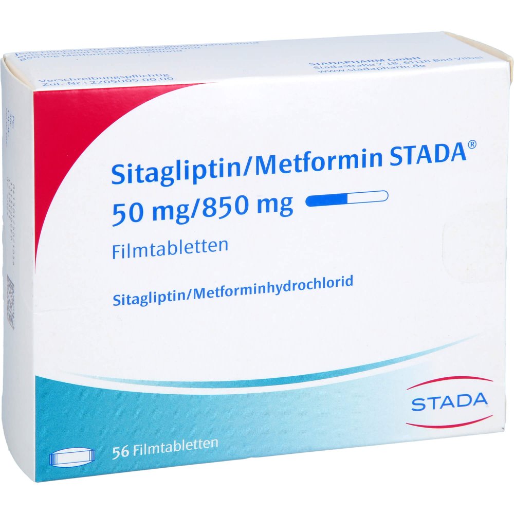 Sitagliptin/Metformin Stada 50 Mg/850 Mg Filmtabl. (56 stk)