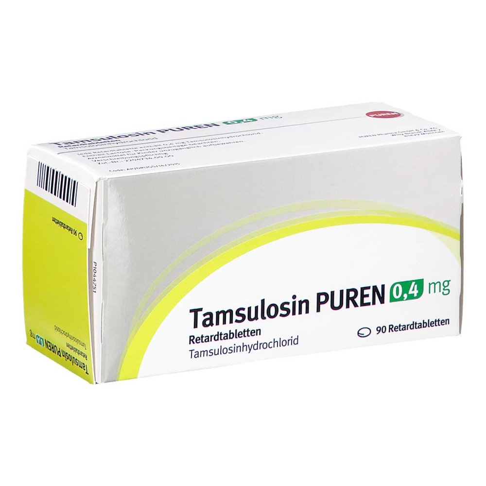 Das Produktfoto zeigt Tamsulosin Puren 0,4 Mg Retardtabletten (90 stk) PZN 17524500