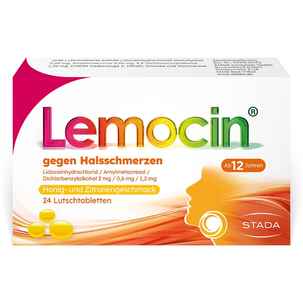 Lemocin Gegen Halsschmerzen Honig-U.Zitroneng.Lut. (24 stk)