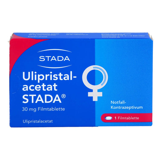 Das Produktfoto zeigt Ulipristalacetat Stada 30 Mg Filmtabletten (1 stk) PZN 17542805