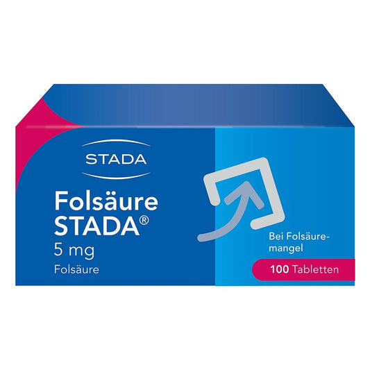 Das Produktfoto zeigt Folsäure Stada 5 Mg Tabletten (100 stk) PZN 17542834