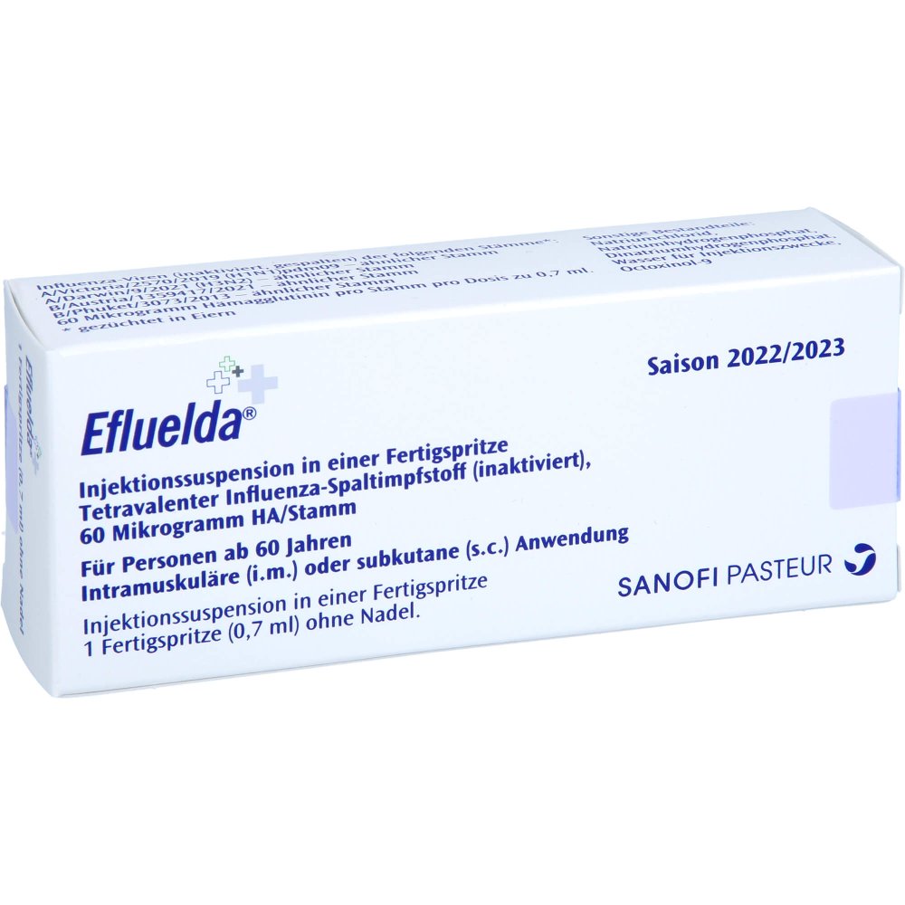 Das Produktfoto zeigt Efluelda 2022/2023 Inj.-Susp.I.E.Fertigspr.O.Kan. (1 stk) PZN 17543779