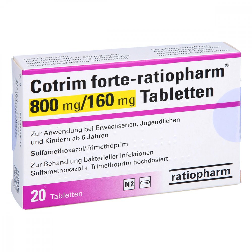 Cotrim Forte-Ratiopharm 800 Mg/160 Mg Tabletten (20 stk)