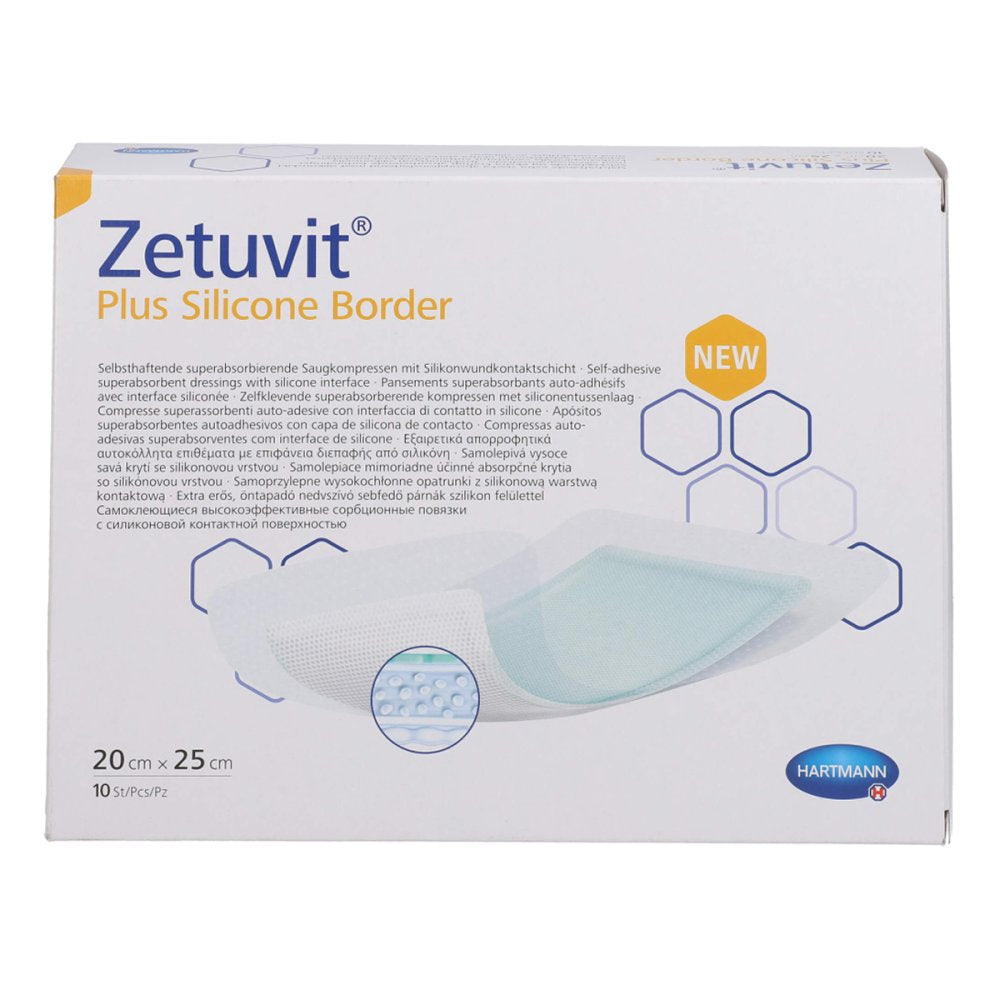Das Produktfoto zeigt Zetuvit Plus Silicone Border Steril 20x25 Cm (10 stk) PZN 17565893