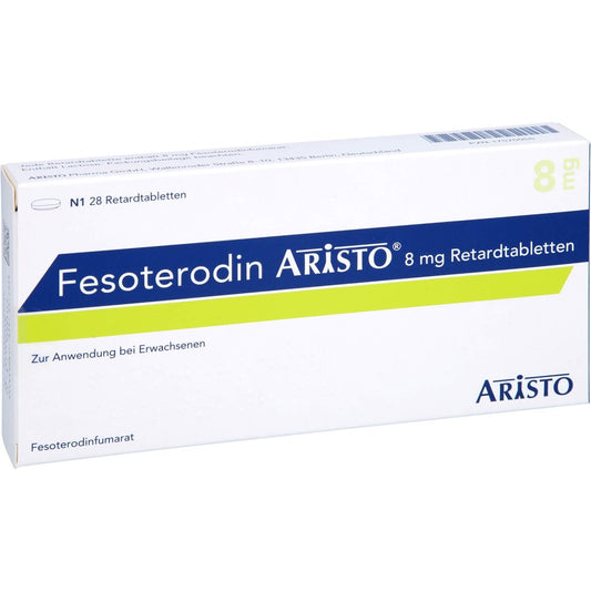Das Produktfoto zeigt Fesoterodin Aristo 8 Mg Retardtabletten (28 stk) PZN 17570055