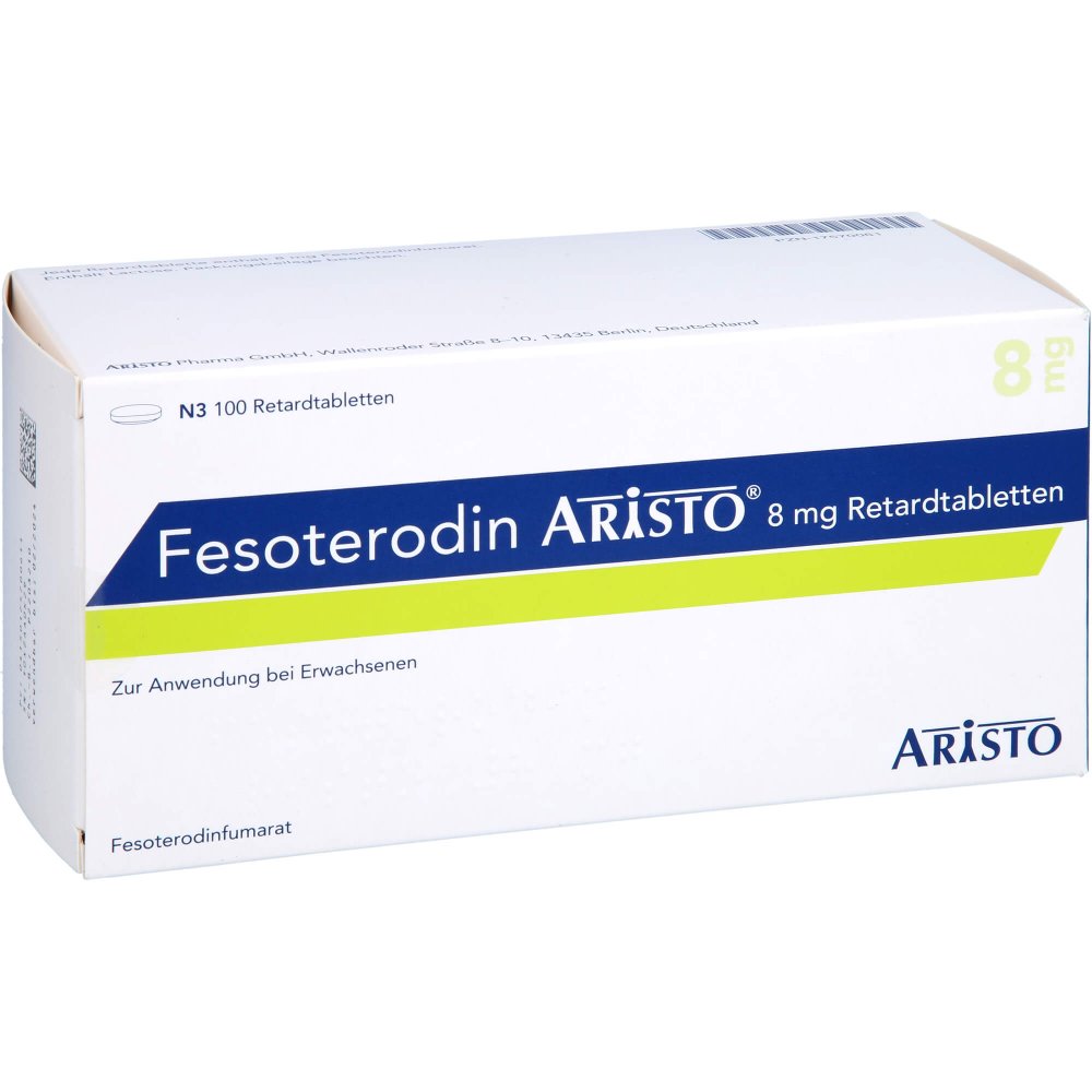 Das Produktfoto zeigt Fesoterodin Aristo 8 Mg Retardtabletten (100 stk) PZN 17570061