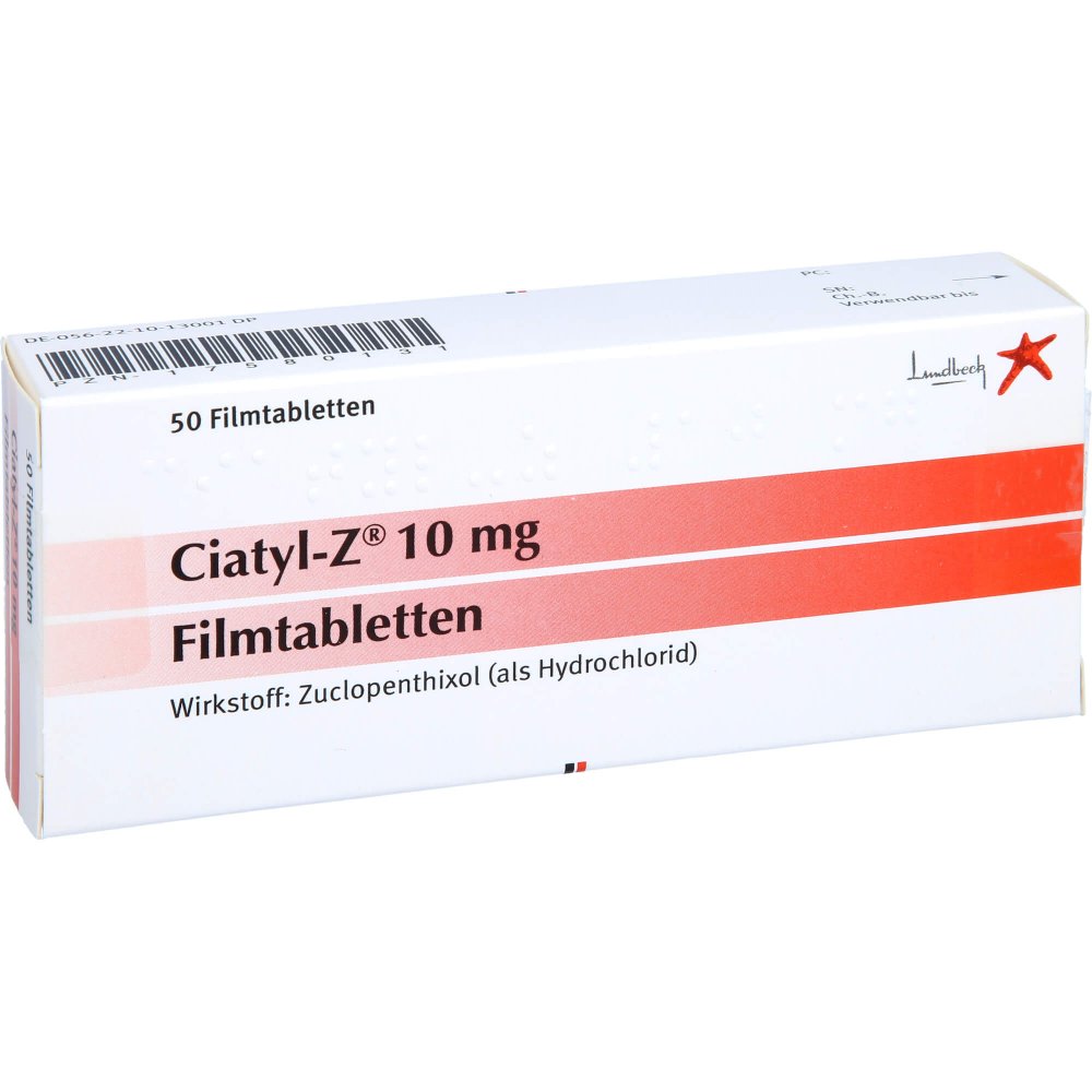 Das Produktfoto zeigt Ciatyl-Z 10 Mg Filmtabletten (50 stk) PZN 17580131