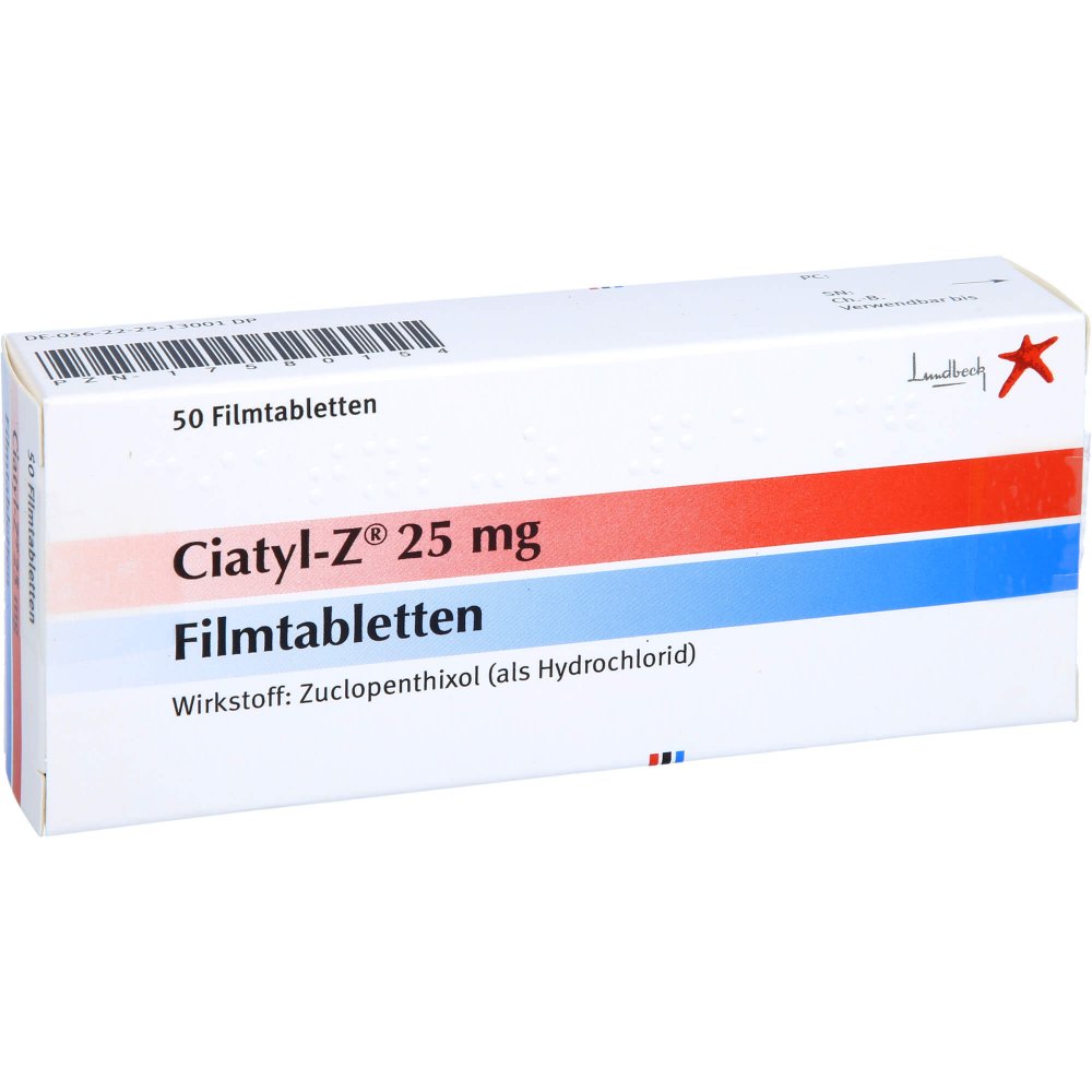 Das Produktfoto zeigt Ciatyl-Z 25 Mg Filmtabletten (50 stk) PZN 17580154