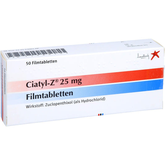 Das Produktfoto zeigt Ciatyl-Z 25 Mg Filmtabletten (50 stk) PZN 17580154