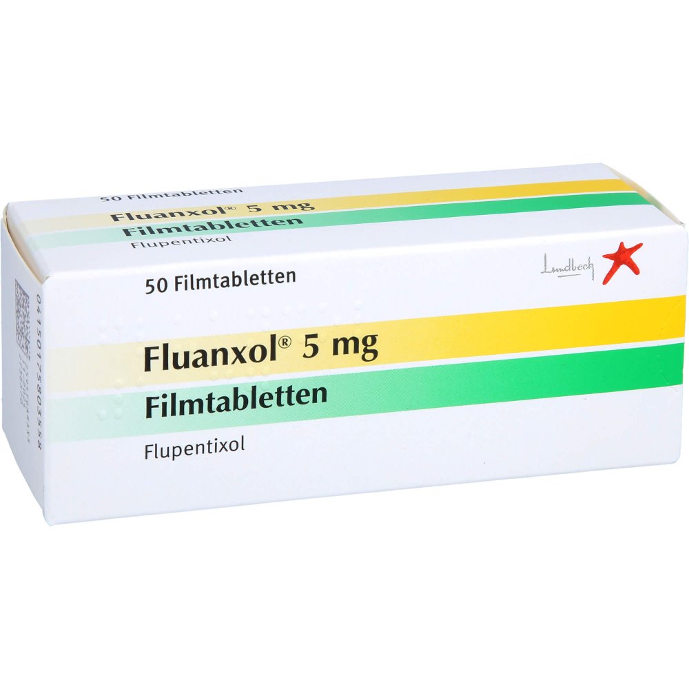 Das Produktfoto zeigt Fluanxol 5 Mg Filmtabletten (50 stk) PZN 17580355