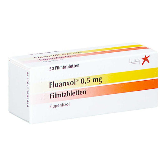 Das Produktfoto zeigt Fluanxol 0,5 Mg Filmtabletten (50 stk) PZN 17580384