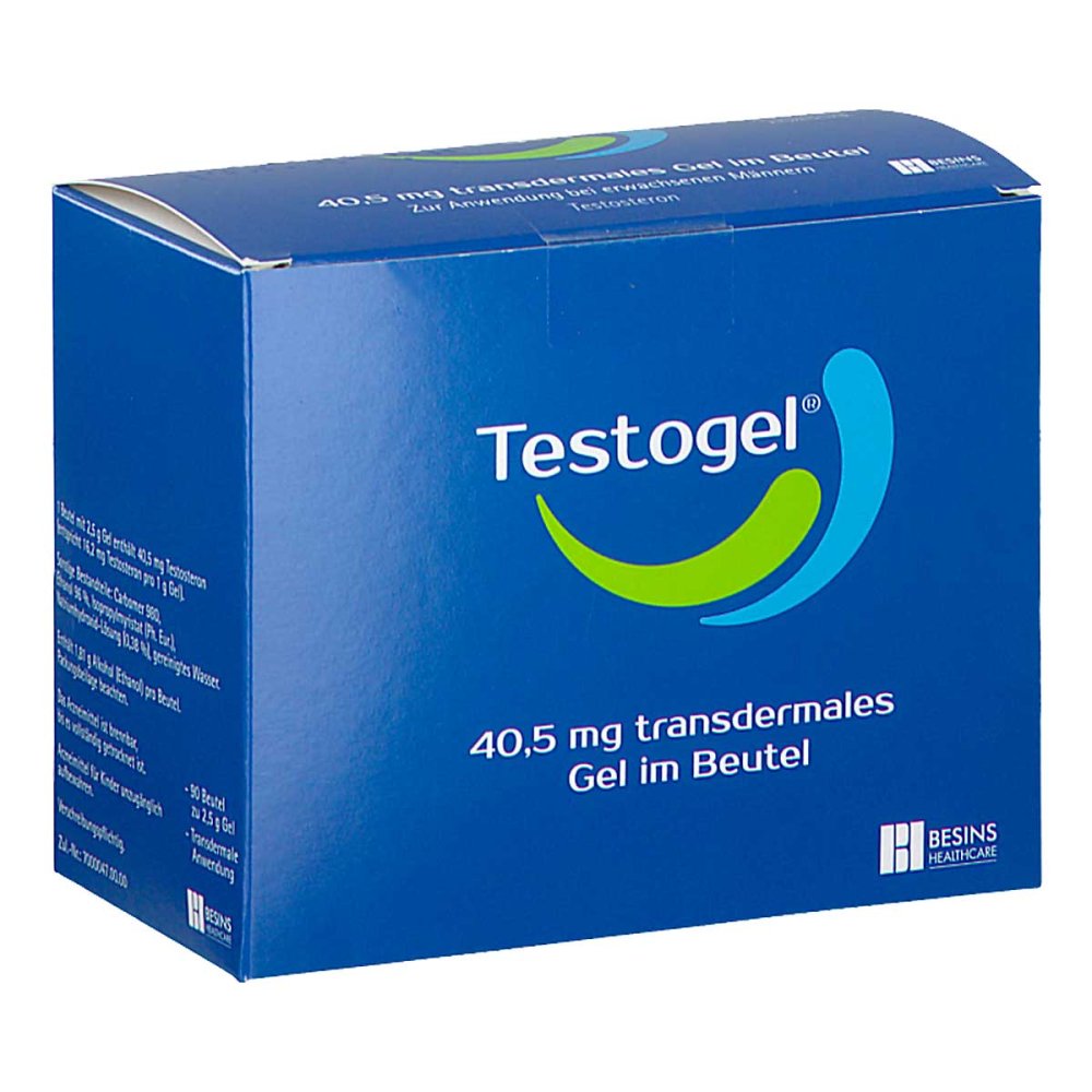 Das Produktfoto zeigt Testogel 40,5 Mg Transdermales Gel Im Beutel (1X90 stk) PZN 17587742