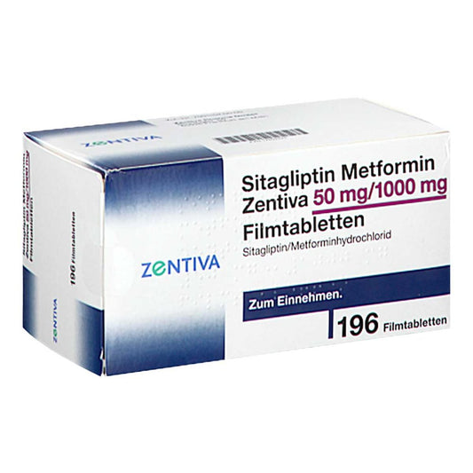 Sitagliptin Metformin Zentiva 50 Mg/1000 Mg Fta (196 stk)
