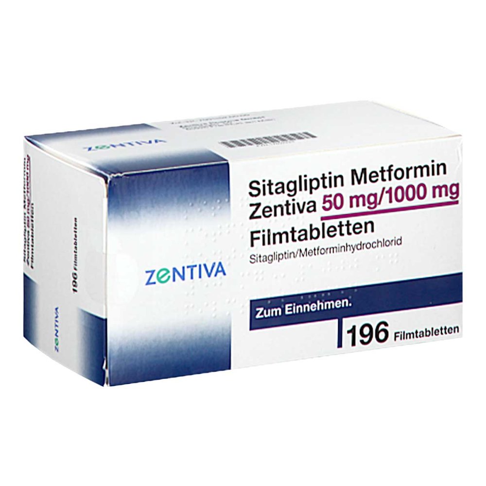 Sitagliptin Metformin Zentiva 50 Mg/1000 Mg Fta (196 stk)