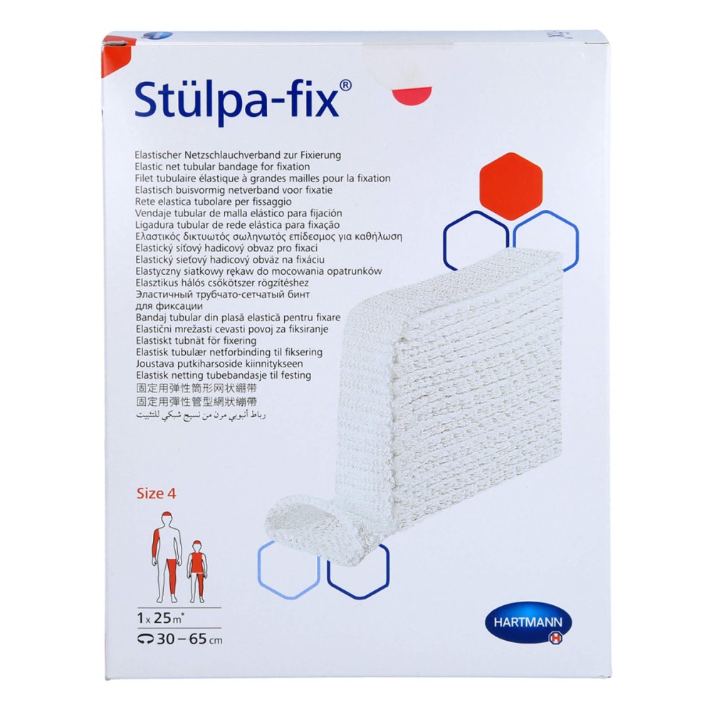 Das Produktfoto zeigt Stülpa Fix Gr.4 Bein/Fuß/Kdr.Rumpf 25 M Netzschl. (1 stk) PZN 17605718