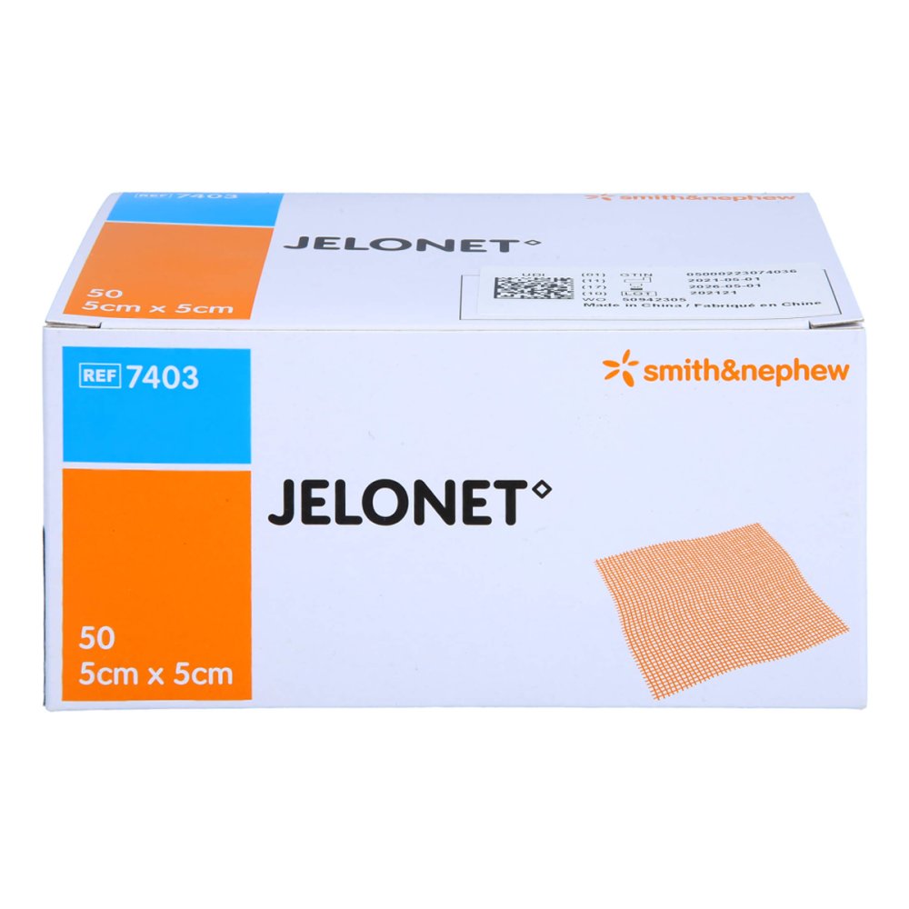 Das Produktfoto zeigt Jelonet Paraffingaze 5x5 Cm Steril (50 stk) PZN 17606416