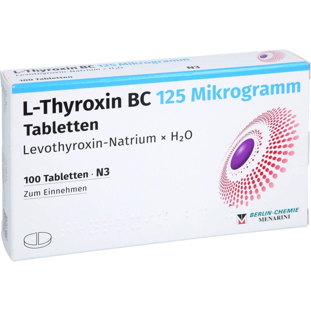 Das Produktfoto zeigt L-Thyroxin Bc 125 Mikrogramm Tabletten (100 stk) PZN 17627714