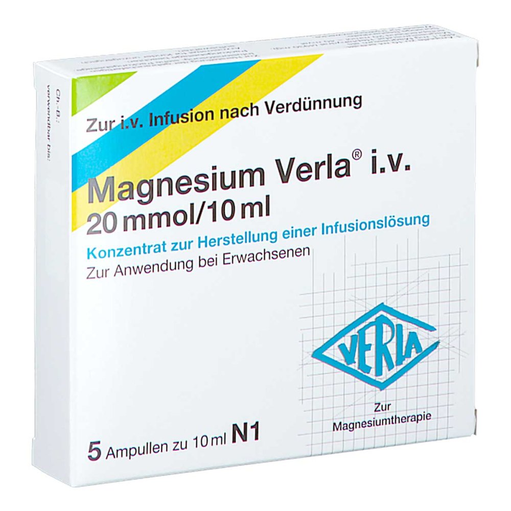 Magnesium Verla I.V. 20 Mmol/10 Ml K.Z.H.E.Inf.Lsg (5 stk)