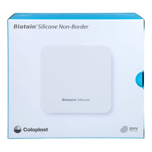 Das Produktfoto zeigt Biatain Silicone Non-Border Schaumverb.10x10 Cm (10 stk) PZN 17639321