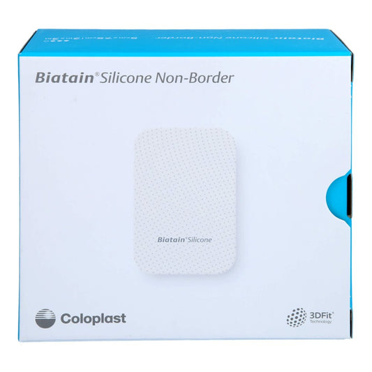 Das Produktfoto zeigt Biatain Silicone Non-Border Schaumverb.5x7,5 Cm (10 stk) PZN 17639350