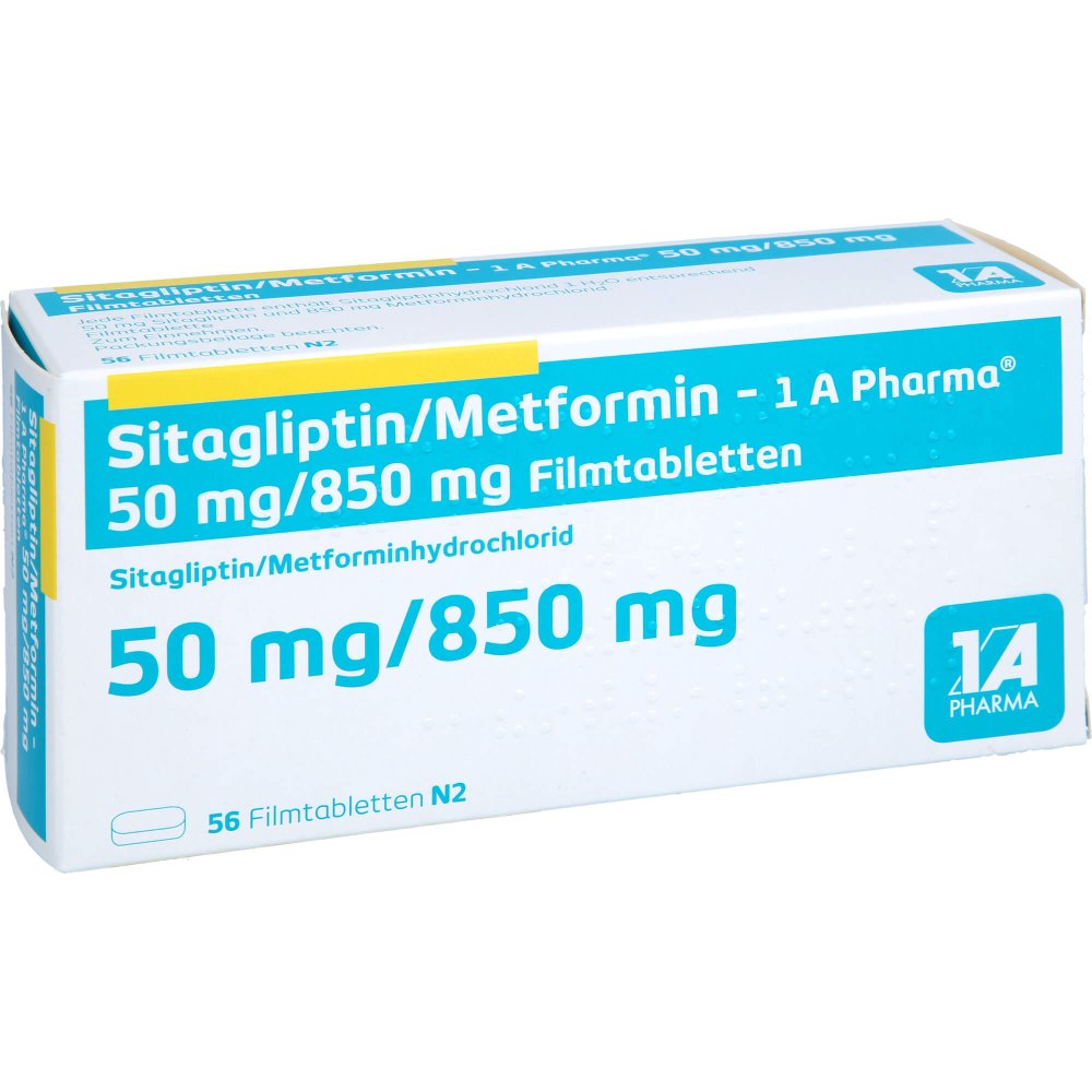 Sitagliptin/Metformin-1a Pharma 50 Mg/850 Mg Fta (56 stk)