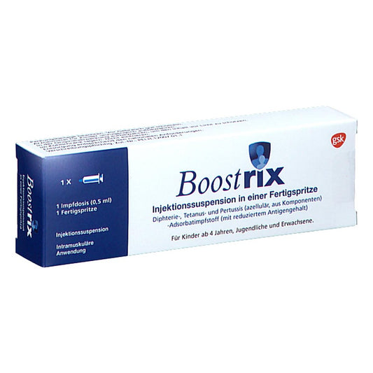 Das Produktfoto zeigt Boostrix Inj.-Susp.I.E.Fertigspritze (1X0.5 ml) PZN 17847404