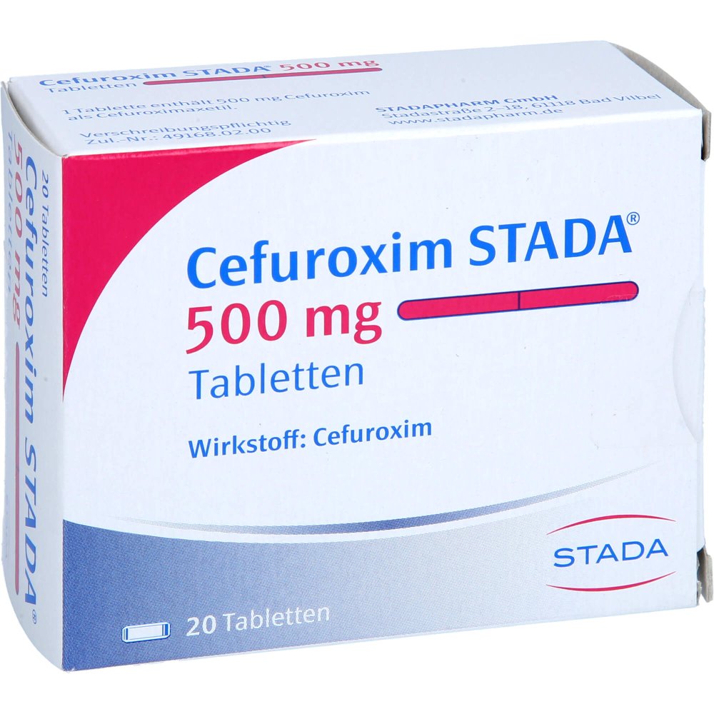 Das Produktfoto zeigt Cefuroxim Stada 500 Mg Tabletten (20 stk) PZN 17848757