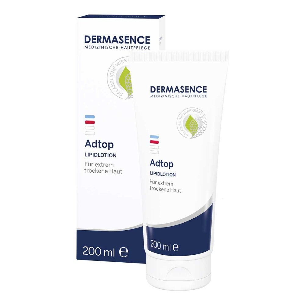Das Produktfoto zeigt Dermasence Adtop Lipidlotion (200 ml) PZN 17867387