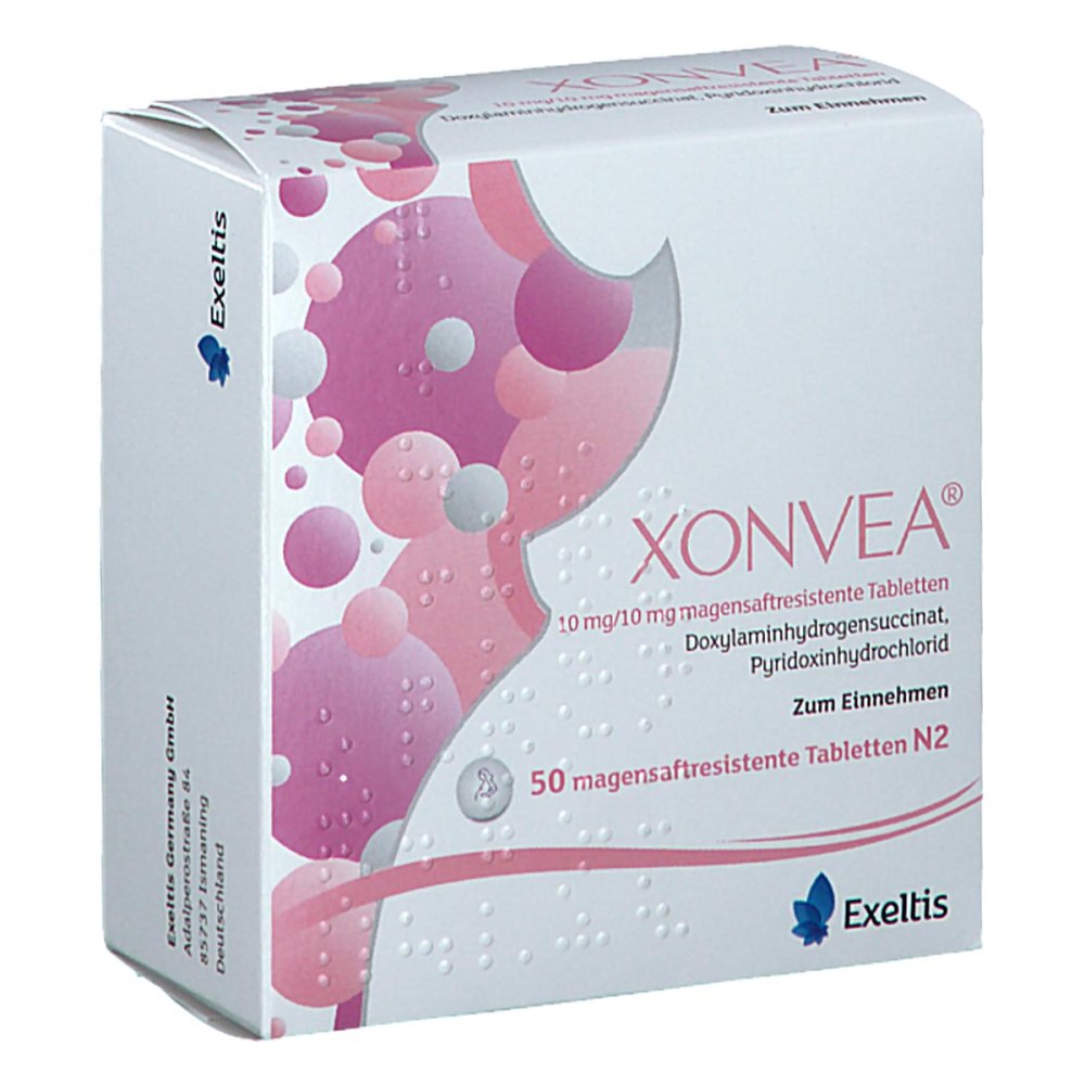 Das Produktfoto zeigt Xonvea 10 Mg/10 Mg Magensaftresistente Tabletten (50 stk) PZN 17867602