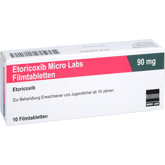 Das Produktfoto zeigt Etoricoxib Micro Labs 90 Mg Filmtabletten (10 stk) PZN 17872649